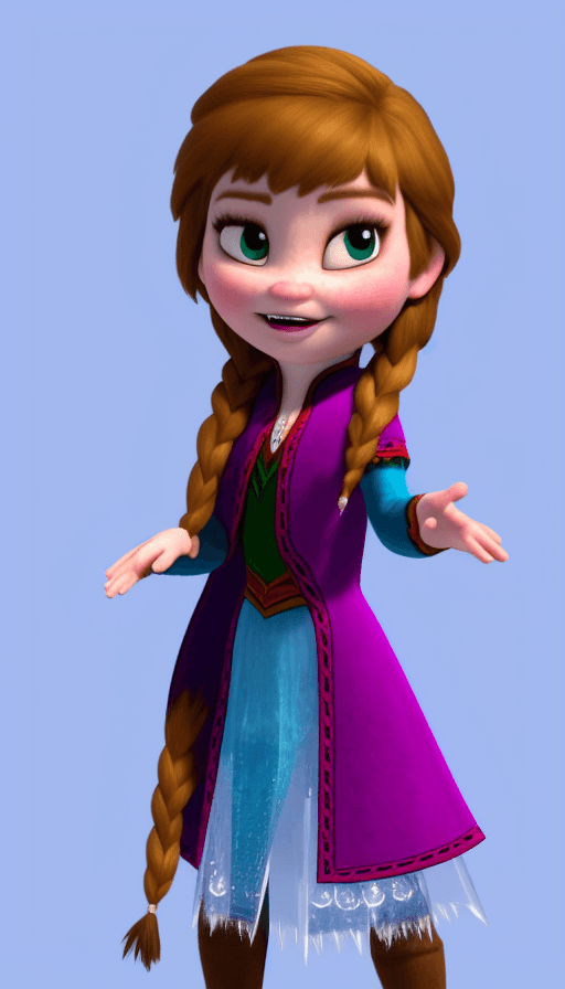 AI generated: frozen anna 3d model