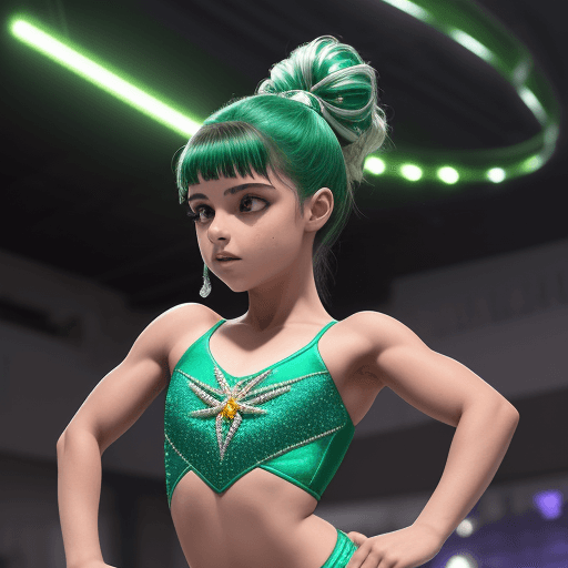 AI generated: diseñame un mallot de gimnasia ritmica con una incrustaciones de brillantes en el lateral derecho y ...