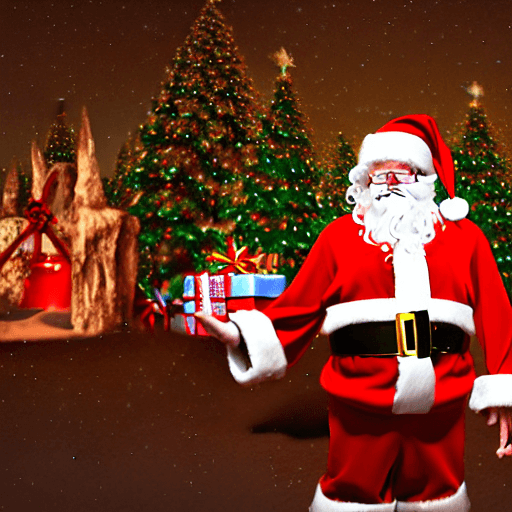 AI generated: portrait of a Christmas Festival with Santa, slight smile, digital painting, concept art, sharp focu...