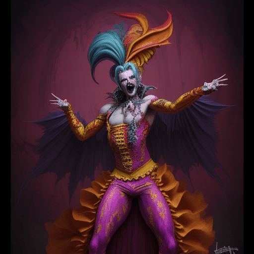 AI generated: Kefka Palazzo - Dancing Mad || epic horror, hyperdetailed, colorful, deviantart, trending on Artstat...