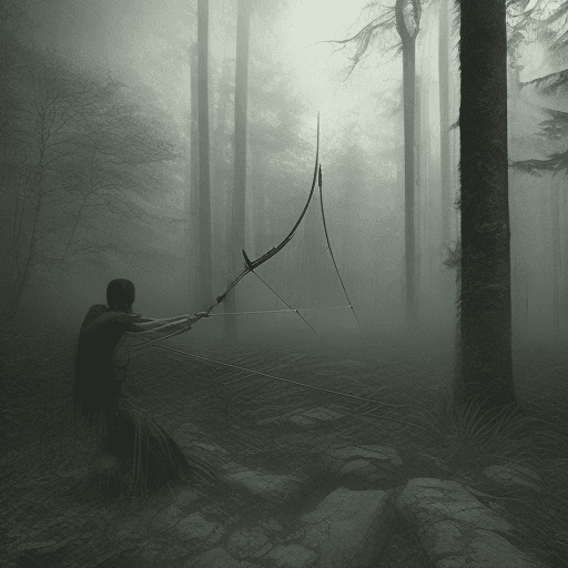 AI generated: imagine the archery, Performing some kind of action, horror ,The setting is in the decayed Edo perio...