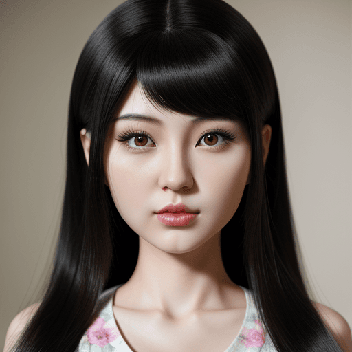 AI generated: Hyper realistic sweet Chinese girl, 1.5 meters tall, black hair, 