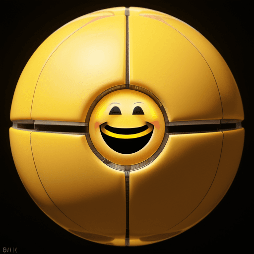 AI generated: smile emoji, yellow Sphere, (((yellow))), White teeth, Cybernetic implants, Realism, Hyperrealistic,...