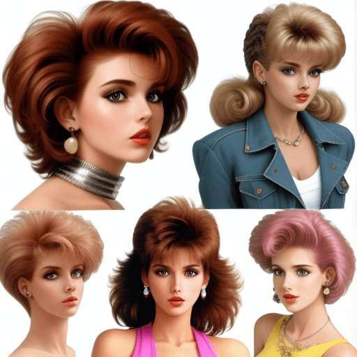AI generated: high resolution woman bust with the 80s fashion clothes and hairstyles

