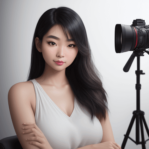 AI generated: Social media influencer photoshoot, Asian beauty standards, natural pose, hyperrealistic, photoreali...