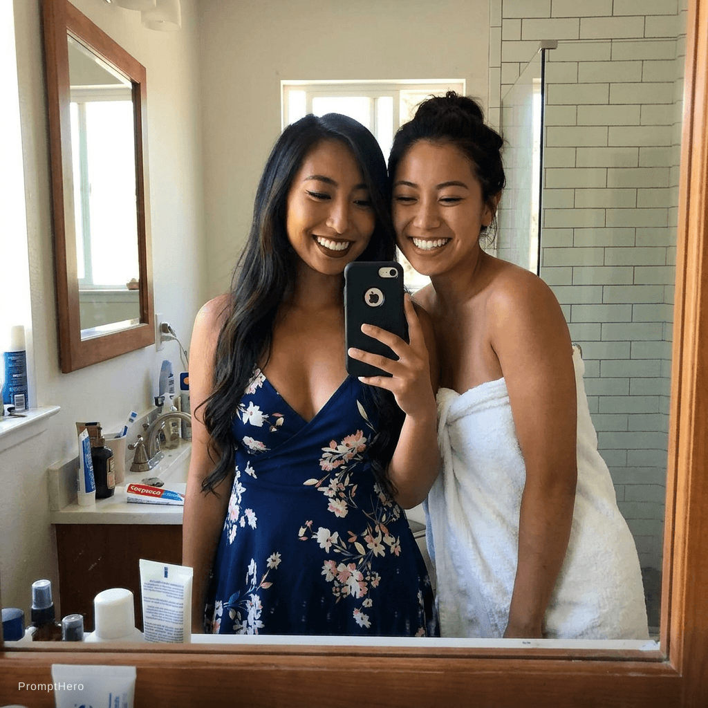 AI generated: Naked selfie in a mirror