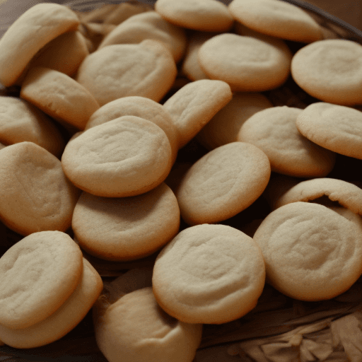 AI generated: round cookies with the inscription Wheat
