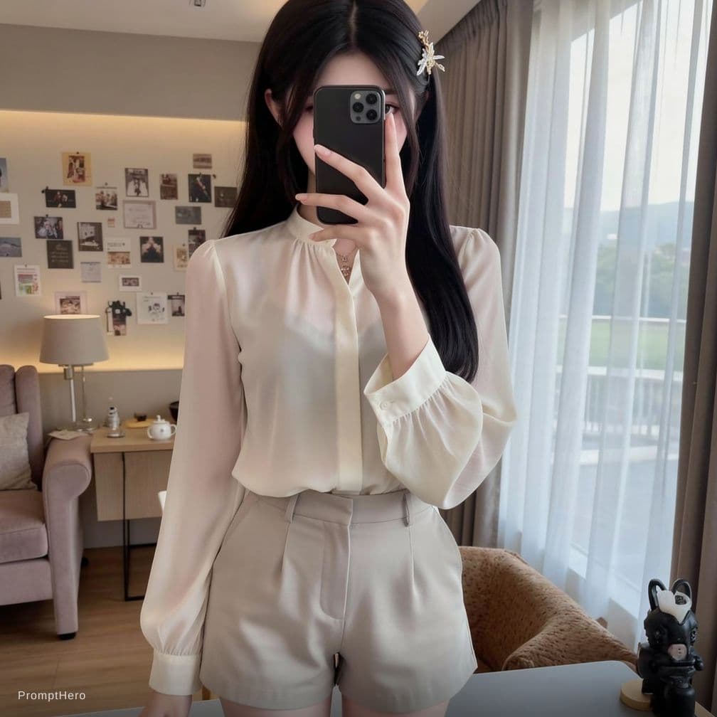 AI generated: 一个漂亮的女孩，慢慢脱下自己的衣服