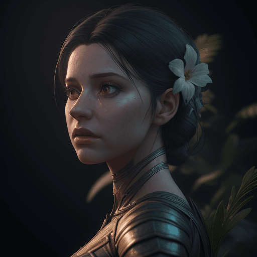 AI generated: woman,botanical,3drender, cinema4d, 4k, dramatic lighting, epic composition,hyperrealistic, octane r...
