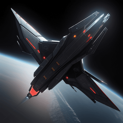 AI generated: space combat of Death Shadow, Captain Albator's spaceship