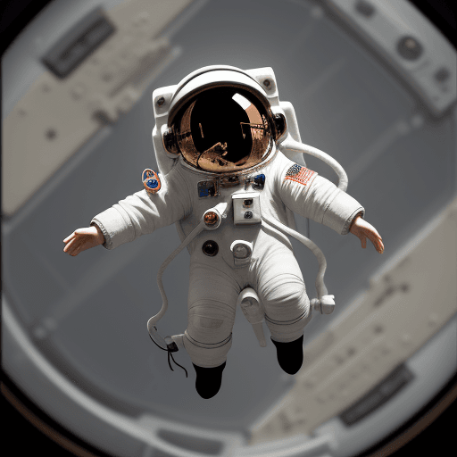 AI generated: a miniature astronaut trying to break free from esc button on 

