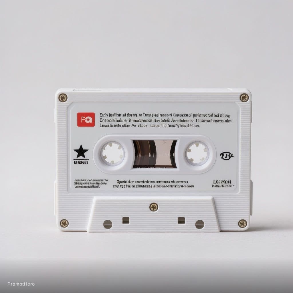 AI generated: create an audio casette in white background
