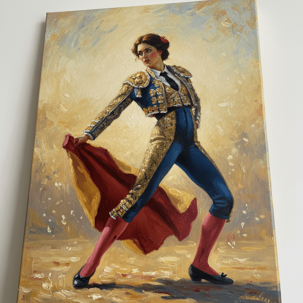 AI generated: Fine arts oil painting, side angle, accent lighting, from below, hyperdetailed, hyper realistic, epi...