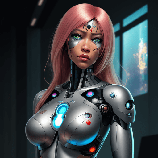 AI generated: cyborg, human, anime, futuristic