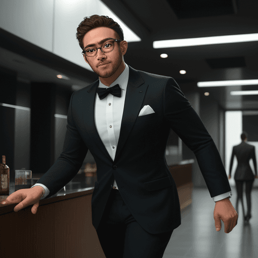 AI generated: Professional hyper-realistic full-body photo with arms in the shape of a victory of a 28-year-old ma...