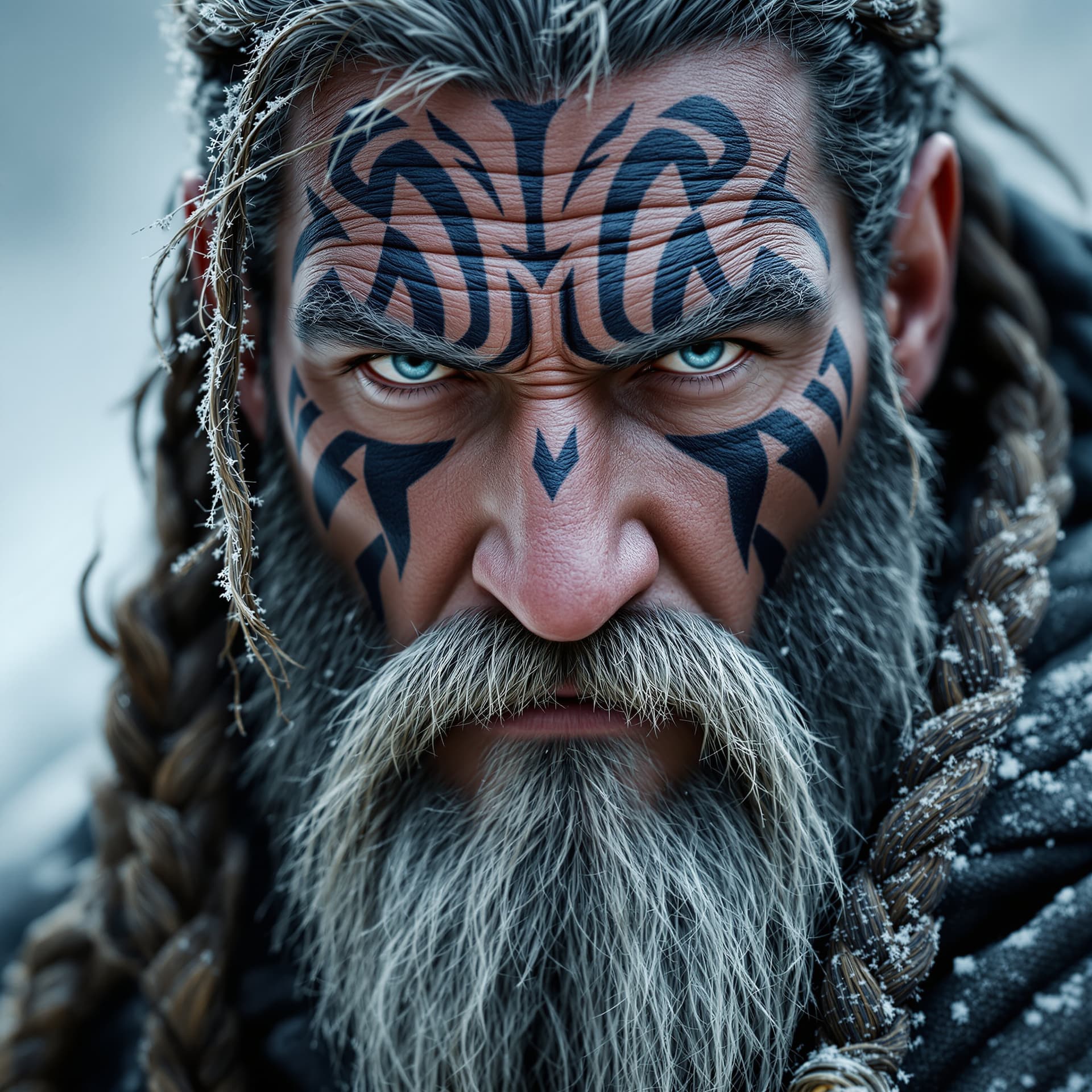 AI generated: Hyper-realistic close-up portrait of Diviciacus of the Aedui, ancient Celtic druid. Intricately patt...