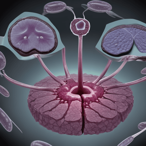 AI generated: cancer sells in liver. Imun cells eat them
