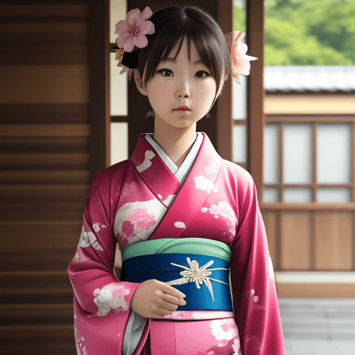 AI generated: a girl in a kimono