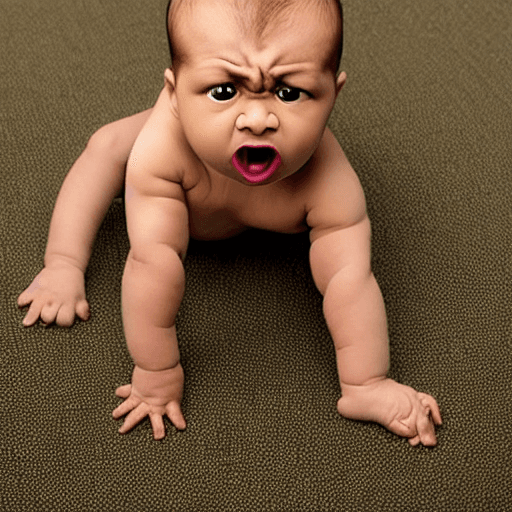 AI generated: Baby angry