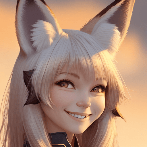 AI generated: smile,fox ears