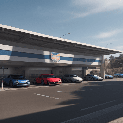 AI generated: estacionamiento vehicular en una universidad, carros, poster grande para poner un anuncio, epacio pa...