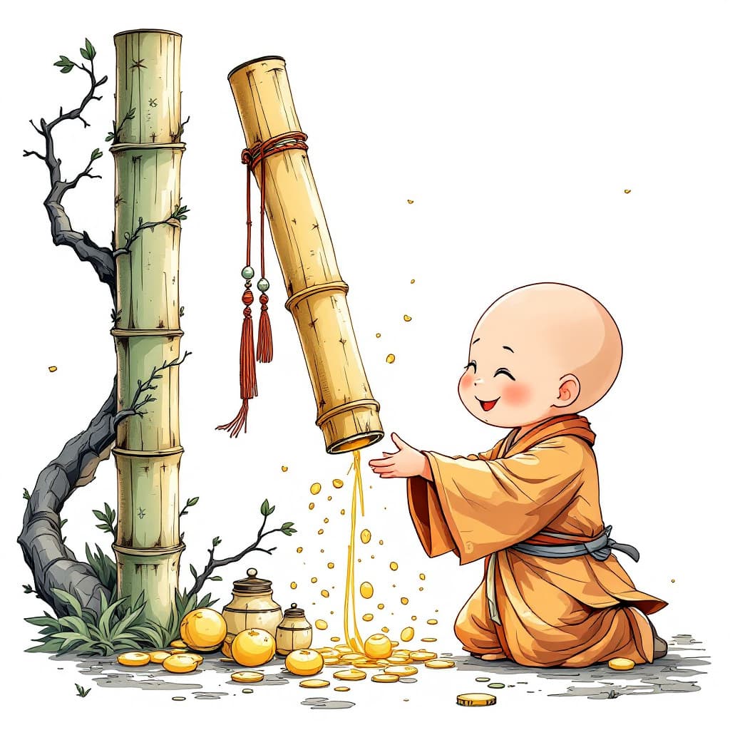 AI generated: Chinese Taoist priests provide believers with tools for divination. The spiritual rostrum inside the...