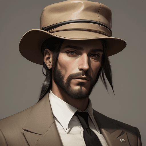 AI generated: portrait, male mature,  1930 ganster with hat, style Jesus Saiz