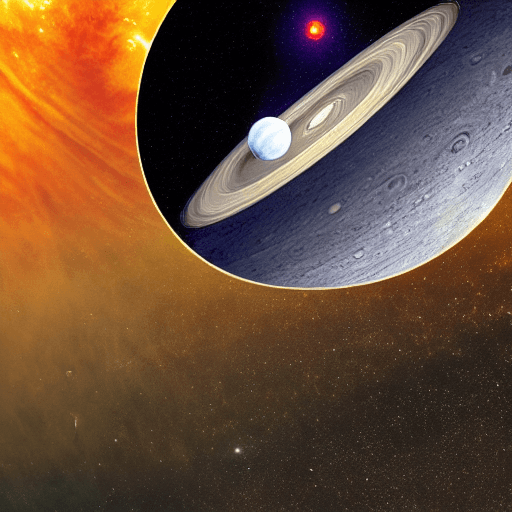 AI generated: a solar system image with the moon, a black hole, planets, stars and nebulas

