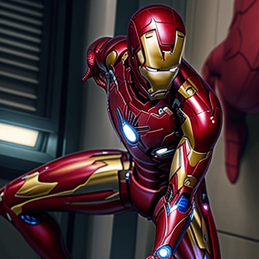 AI generated: iron man mixied with spider man