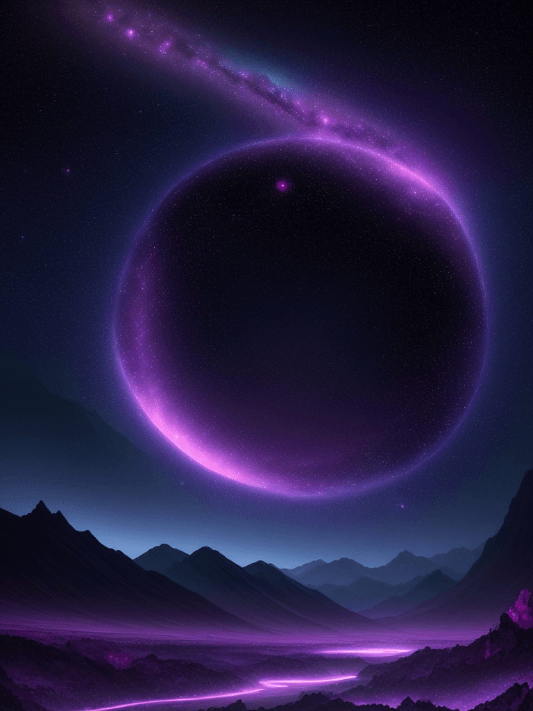 AI generated: A vast and stunning celestial landscape, glowing stars and nebulae swirling across the night sky, mo...