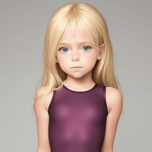 AI generated: 8 year old girl, beautiful, blonde hair, little girl, tight clothes, cute face