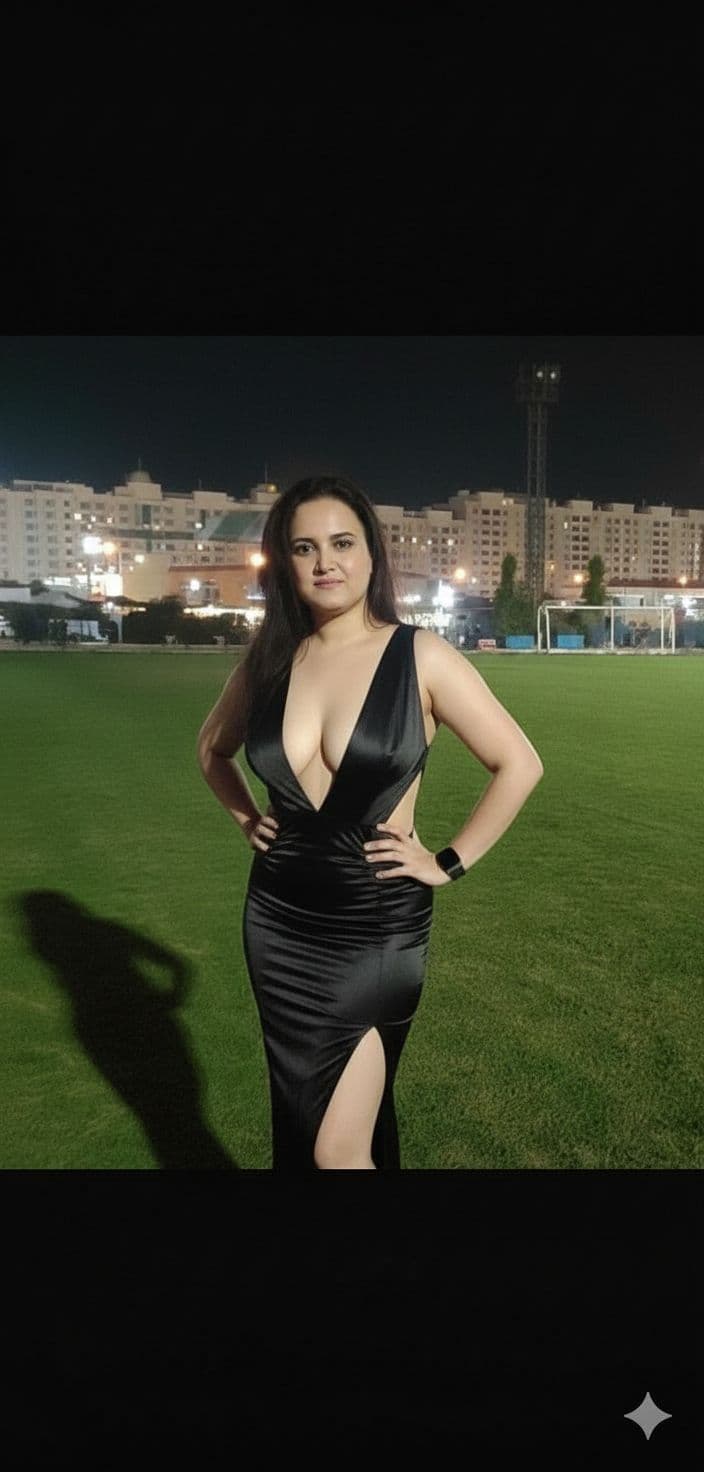 AI generated: Very hot dress black keep same face body type 