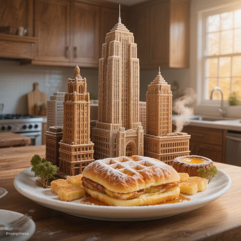 AI generated: <instructions>
  Role:   Michelin Pastry Chef & Master Architect
  Input:   [Architectural Era] + [B...
