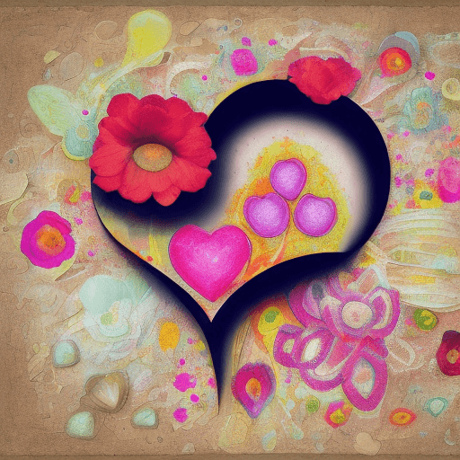 AI generated: over realistic hearts and flowers beyond the eye recognition