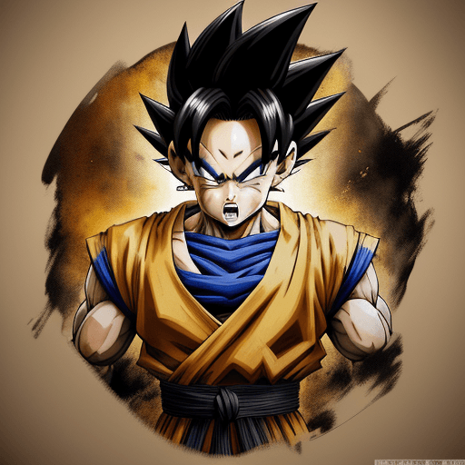 AI generated: dragon ball super wallpaper, in the style of dark yellow and dark beige, photo-realistic drawings, r...