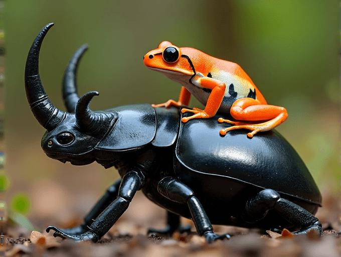 AI generated: create a highly detailed, photorealistic image capturing a vivid and unusual scene in nature. At the...
