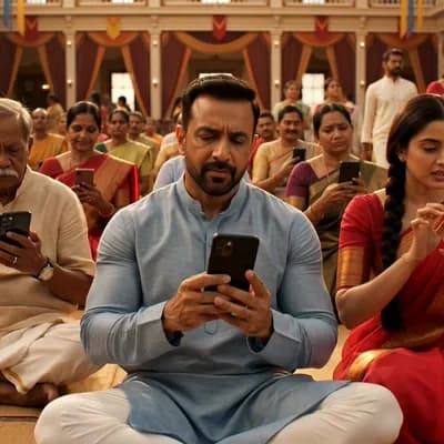 AI generated video: {
  "prompt": "Ultra realistic cinematic video scene of a large Indian gathering where many people a...