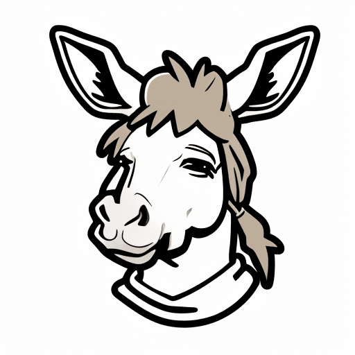 AI generated: 2 Donkey logo, line, medial erbs 
