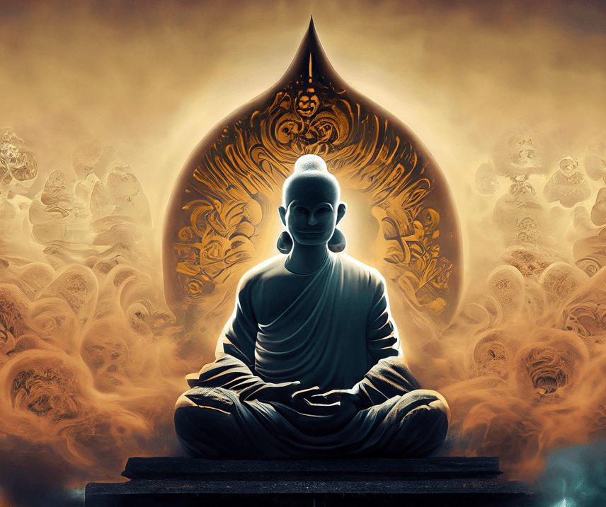 AI generated: meditation is the biggest secret to meditation, in the style of surreal and dreamlike imagery, Lord ...