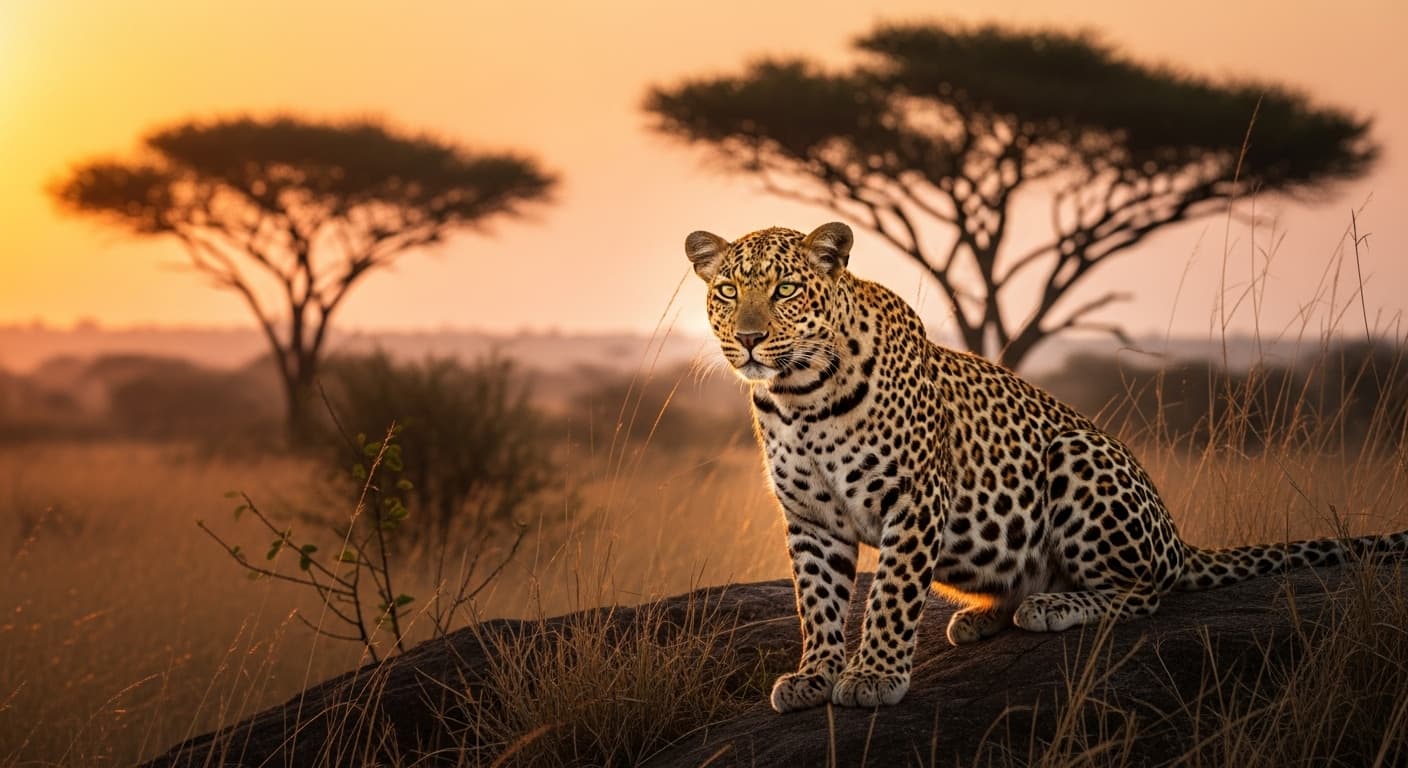 AI generated: leopard in its fauna