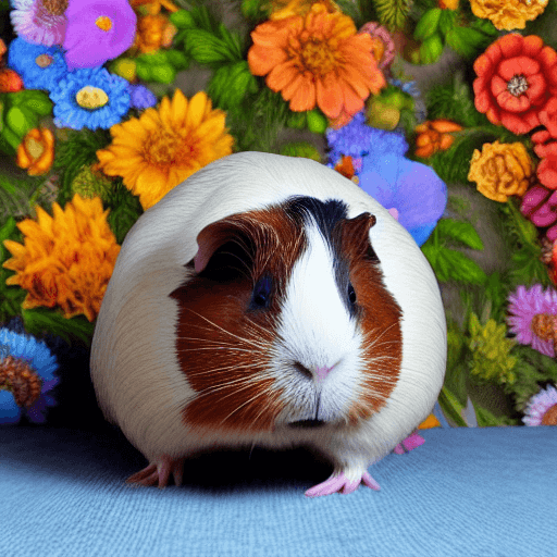 AI generated: a photorealistic portrait of a feminist guinea pig, beautiful photography, floral borders, high reso...