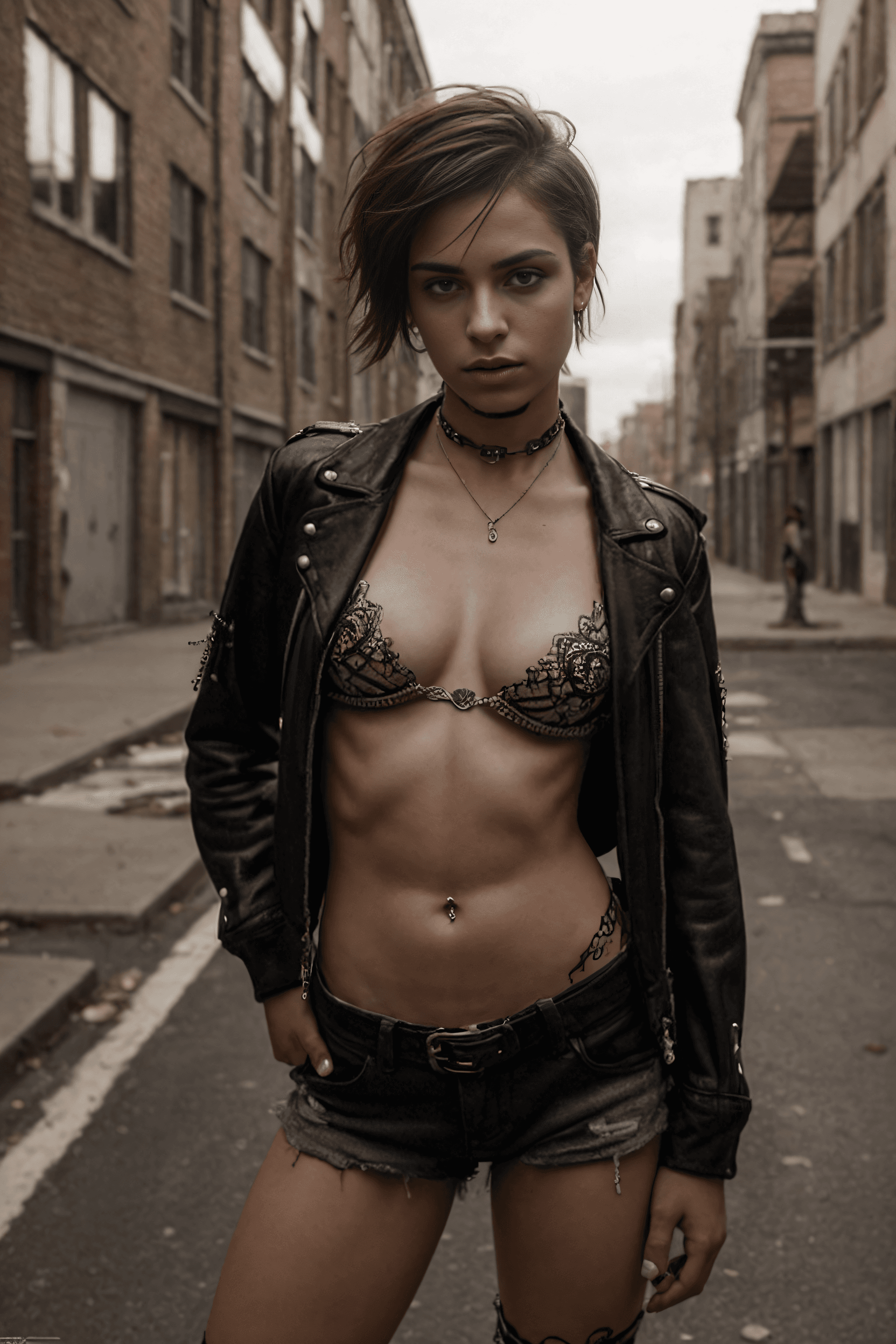 AI generated: Capturing the essence of rebellion and individuality, this high-resolution portrait image portrays a...