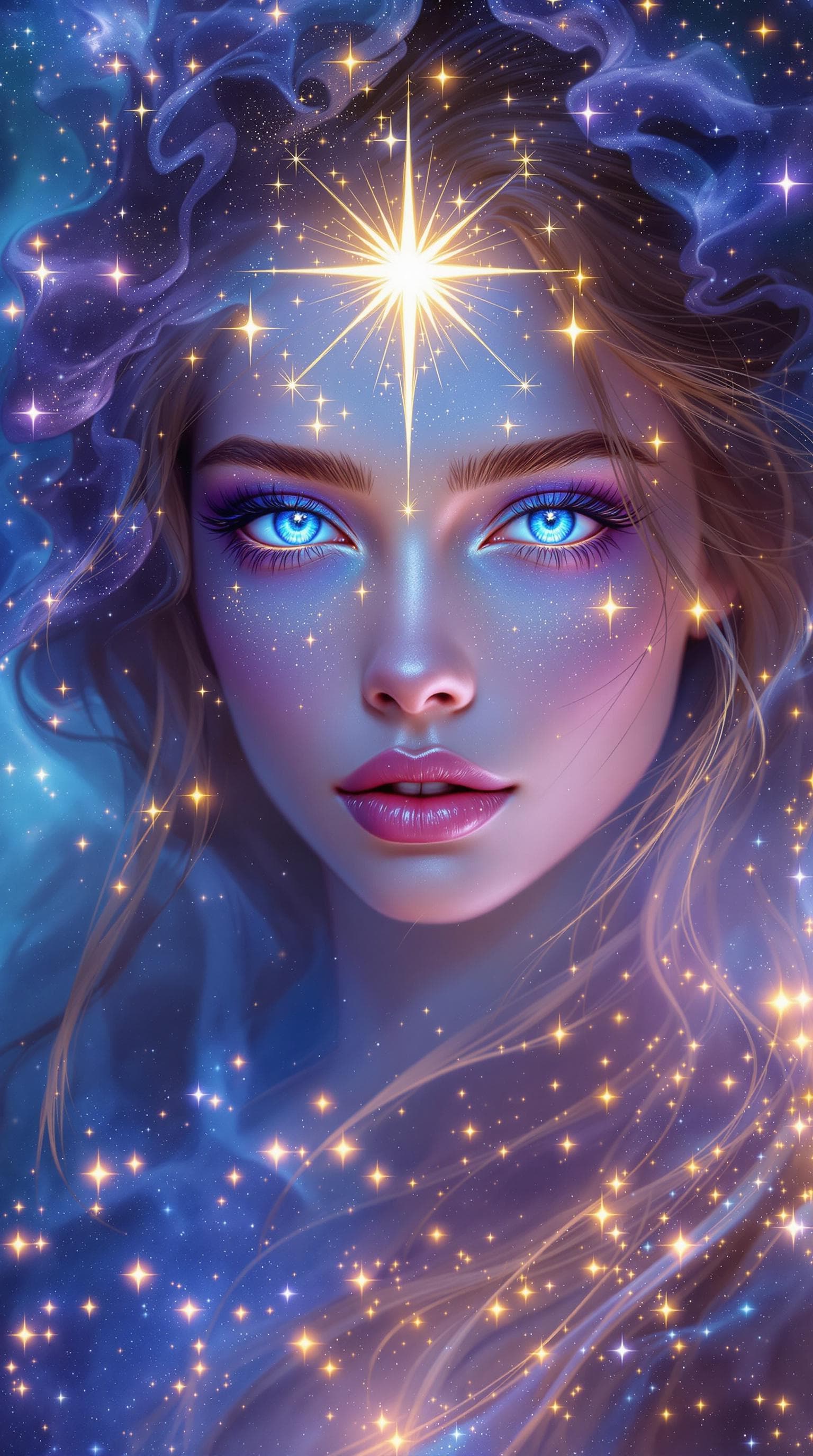 AI generated:  Image is a digital fantasy artwork featuring an ethereal complete view of a woman with sea colors e...