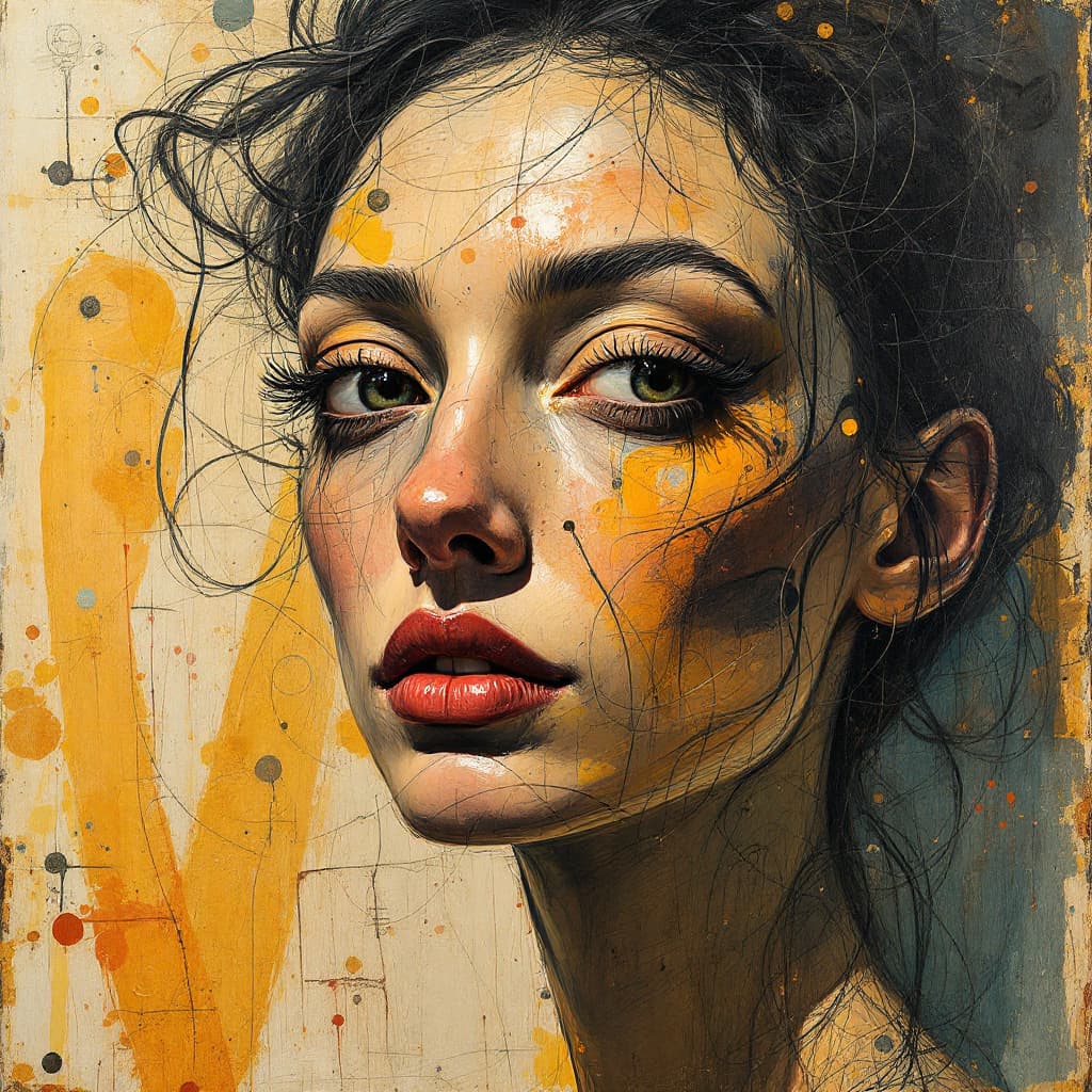 AI generated: Portrait of a prostitute, no nsfw, close up. Salvador Dali, late life. Abstract. 