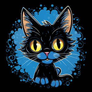 AI generated: A vintage t-shirt design, String Art Style art form, an anime detective cat with a mysterious expres...