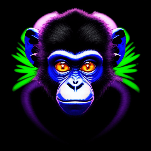 AI generated: Blacklight monkey illustration