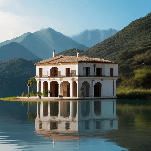 AI generated: CASA A LA ORILLA DE UN LAGO