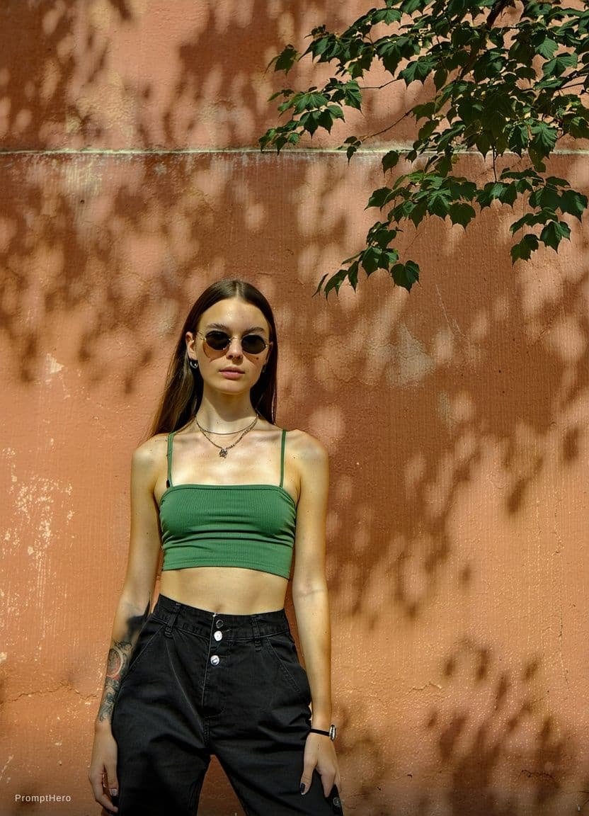 AI generated: wearing green sexy lingerie