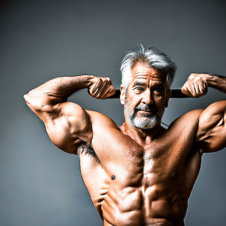 AI generated: Hyper realistic Bara man, highly detailed, muscular, shirtless, underwear, tall, bedroom, leaning ov...
