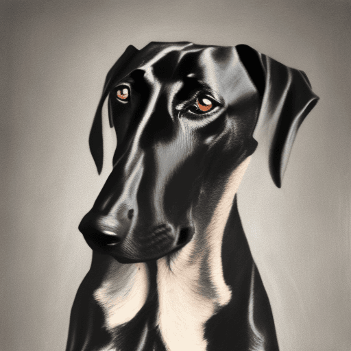 AI generated: portrait of doberman in the style of Rembrandt, dark, sad, old